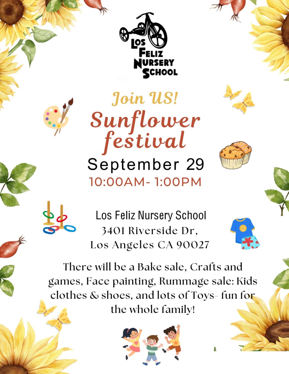 Join the Fun at Los Feliz Nursery School’s Sunflower Festival and Bake Sale!